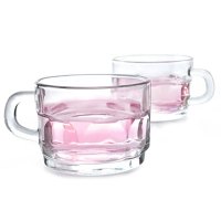 WQMD紫丁香耐热加厚玻璃杯透明功夫茶杯 清心杯*2(BB291)