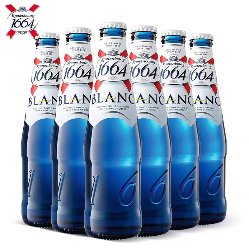 Kronenbourg1664法国凯旋克伦堡啤酒11.4度法式白啤酒柑橘味果酒低度微醺女士酒国产330ml*6瓶装