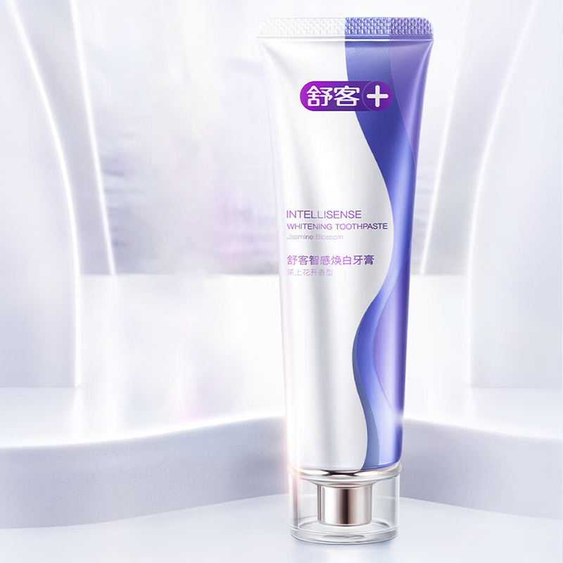 舒客智感焕白牙膏美白清新口气茉莉香型120g*3