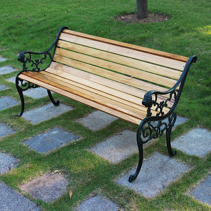 家具好货公园椅户外长椅防腐实木室外休闲铁艺椅子小区花园广场双人