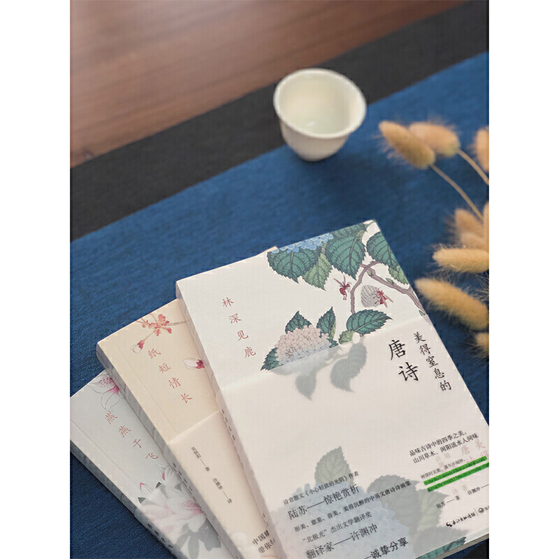 [醉染正版]林深见鹿+燕燕于飞+纸短情长 许渊冲美得窒息的唐诗宋词诗经3册套装 中英双语诗画集 唯美古风英译本唯美古典国高清大图