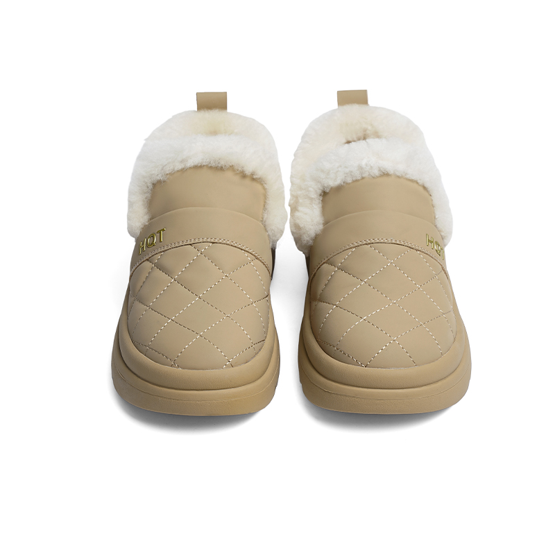 红蜻蜓女鞋2024新款冬季加绒加厚保暖雪地靴一脚蹬毛毛鞋短靴子