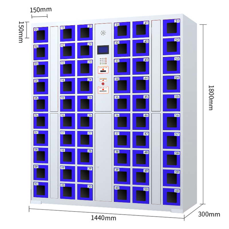 缑氏智能手机柜存放柜充电柜存包柜储物柜60门充电透明款
