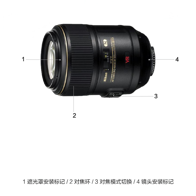尼康(Nikon)AF-S VR 微距尼克尔 105mm f/2.8G IF-ED自动对焦微距镜头S型 尼康镜头