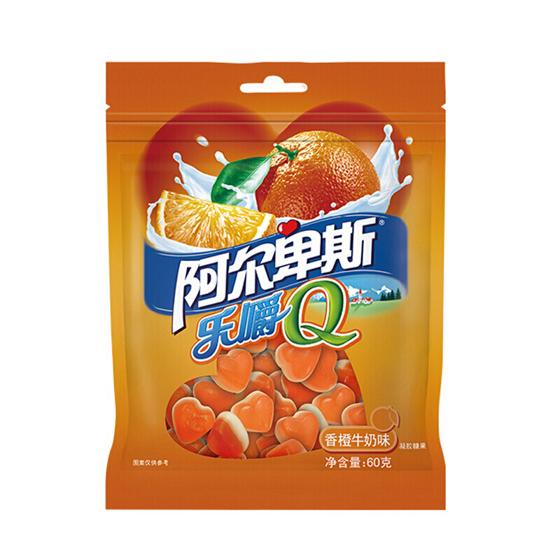 阿尔卑斯乐嚼Q香橙味橡皮糖60g*10
