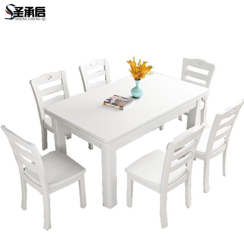 圣承启员工餐桌六椅1.3m张高清大图