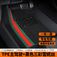 TPE汽车脚垫单个主驾驶脚垫全包围丝圈上层单独副驾后排二地垫子 双层【主驾驶】TPE环保脚垫+黑蓝彩条雪妮丝