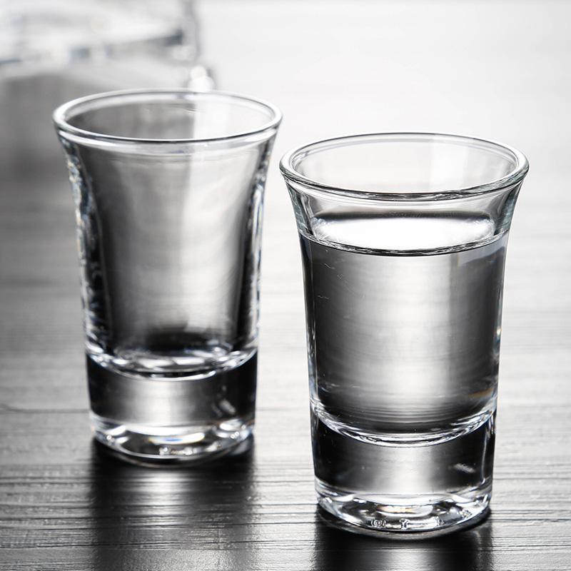 12只套装白酒杯3款可选玻璃酒杯烧酒杯子弹杯架子吞杯杯子-薄底款杯子6只配架子套装