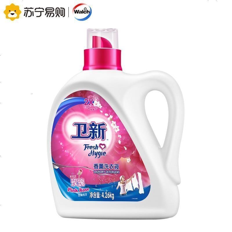 卫新 香薰洗衣液 索菲亚玫瑰 4.26kg*4 机洗快速去污 卫新洗衣液 玫瑰味