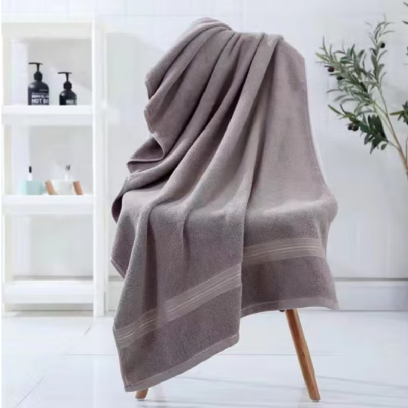 世纪金鹰全棉素缎浴巾家用成人浴巾70*140cm390g/条 390g高清大图