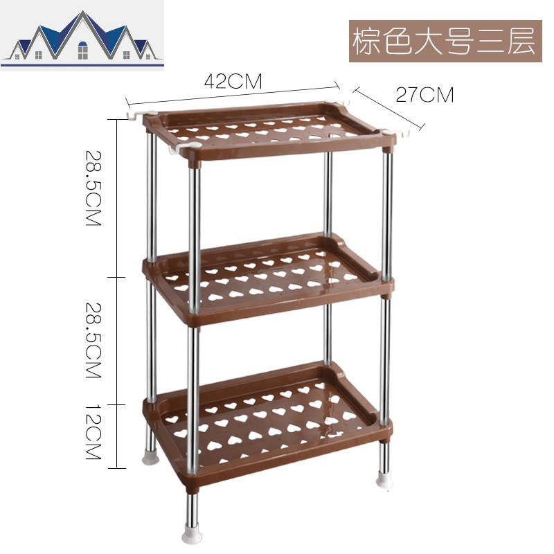 厨房置物架调料架厨房用品用具储物架砧板双层架子多款可选_367 升级款【棕色三层】