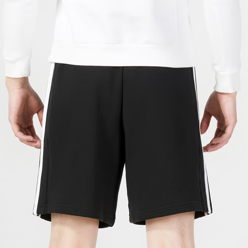 阿迪达斯 (adidas)针织纯棉宽松透气休闲裤男裤23新款跑步健身训练运动裤五分裤短裤 IC9435/有抽绳