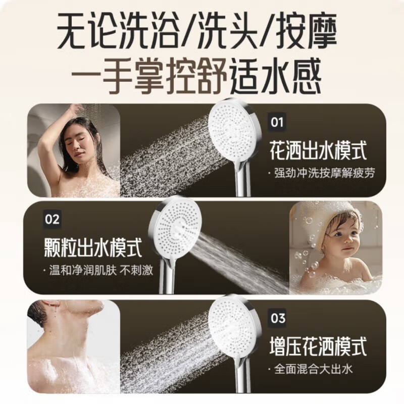 惠达(HUIDA)-HWB5092系列卫浴淋浴花洒套装 家用手持喷头淋雨花洒暗装增压花洒喷枪清洁高清大图