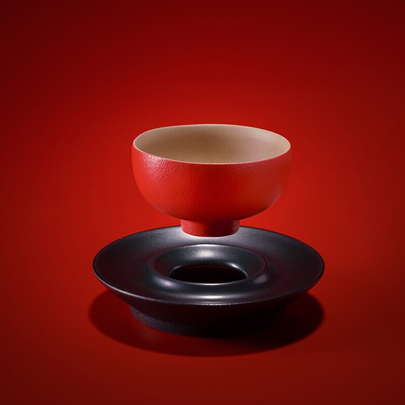 万仟堂(EDENUS) 鸿运当头 成套茶具珠漆釉(一壶一承一海六杯六碟)高清大图