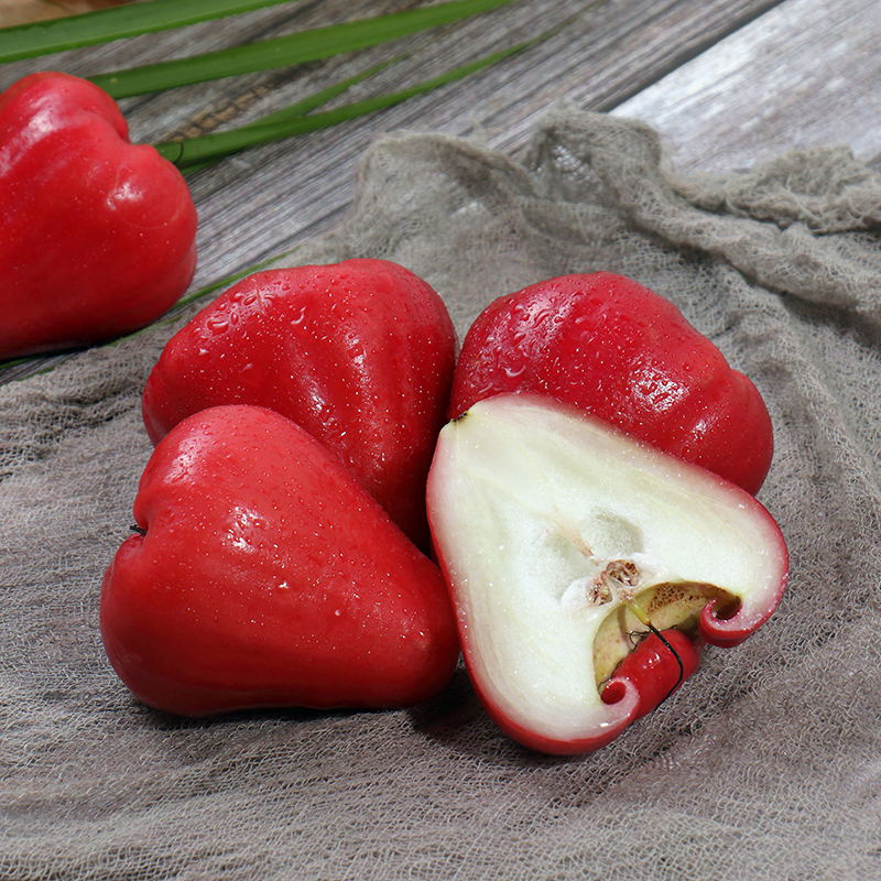 [西沛生鲜]海南红宝石莲雾 中果 净重2.5斤 单果50-65g 当季新鲜水果特大果雾莲黑金刚连雾果整箱高清大图