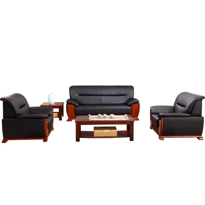 中意贝田btv500办公沙发实木皮艺沙发组合办公室会客区夹带沙发