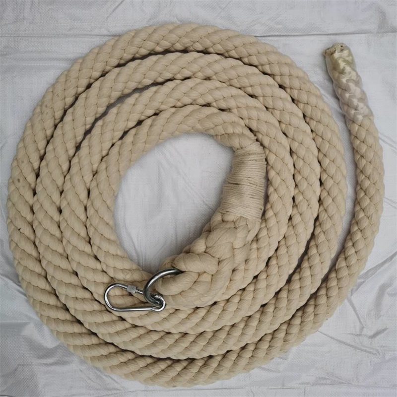 迅众 攀爬粗棉绳 战斗绳 臂力绳 带钩攀爬绳 训练健身吊绳40mmX5米+挂钩+镀锌圈