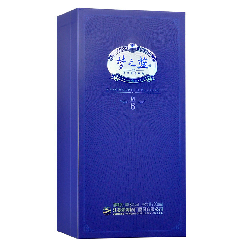 洋河(YangHe)蓝色经典梦之蓝M6 40.8度500ml单瓶装浓香型白酒(新老包装随机发货)