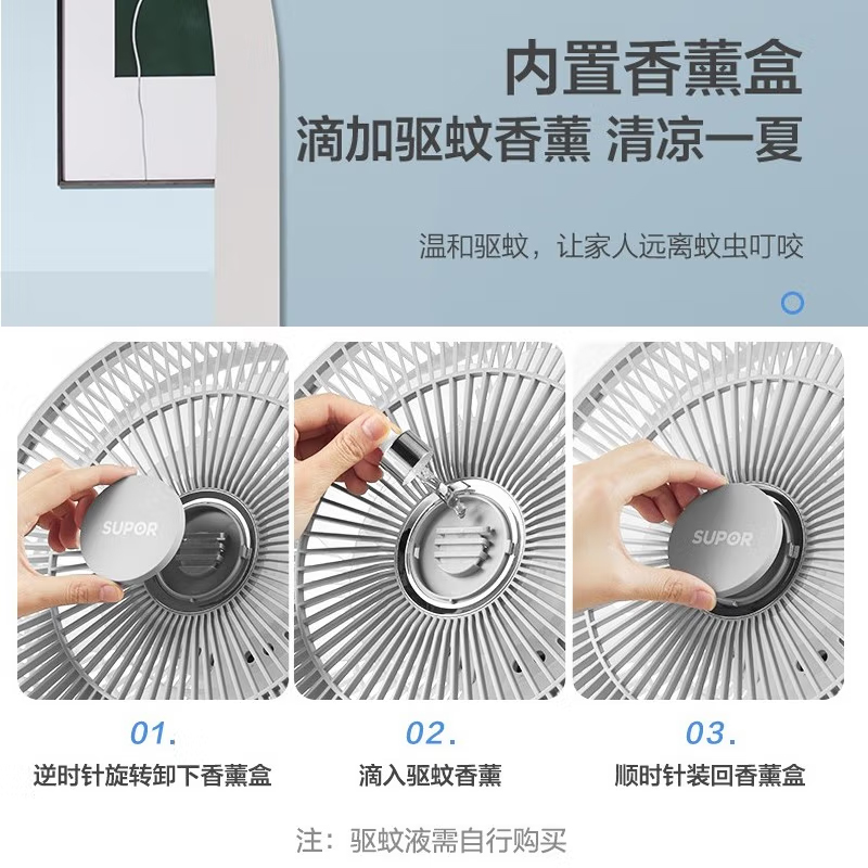 苏泊尔(SUPOR)电风扇家用落地扇立式大风量轻音循环扇带纳米离子群空气净化台地两用换气扇触控遥控三档风速四种模式高清大图