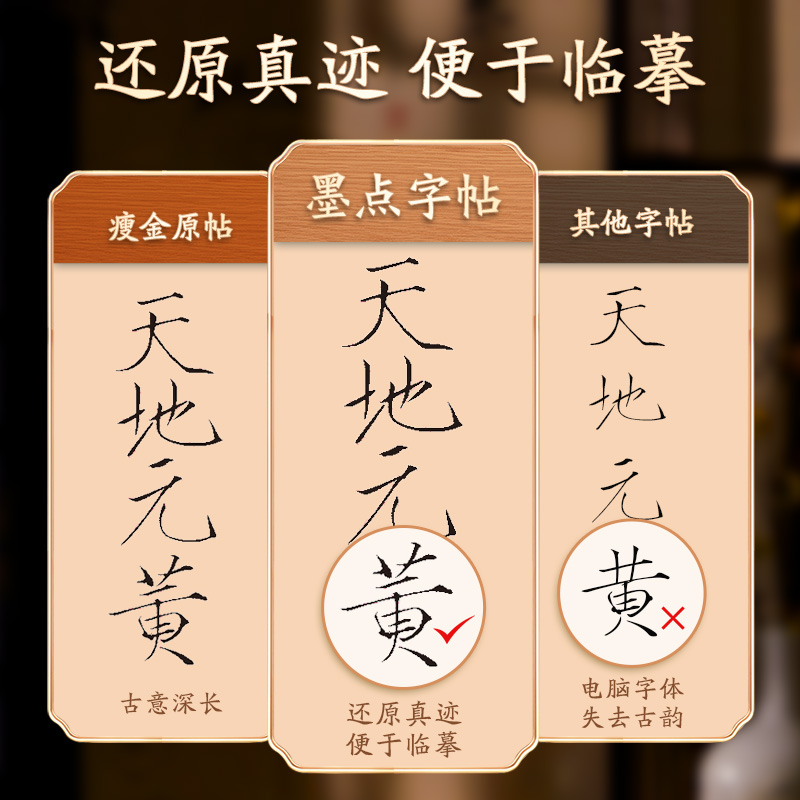 [硬笔字帖7册]瘦金体练字纸全套+美工钢笔 [正版]瘦金体字帖宋徽宗瘦金体千字文临古碑帖硬笔入门书法练字帖初学者学生成人高清大图