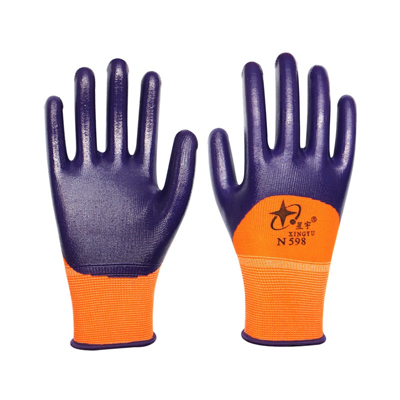 星宇(XINGYU) 劳保手套 N598 尼龙丁腈 防滑耐磨防油 M码 12付