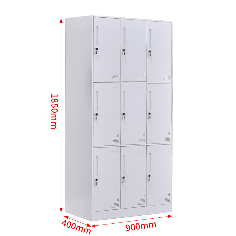 臻远 ZY-GYGC-17拆装更衣柜窄边储物柜 纯白色九门高清大图