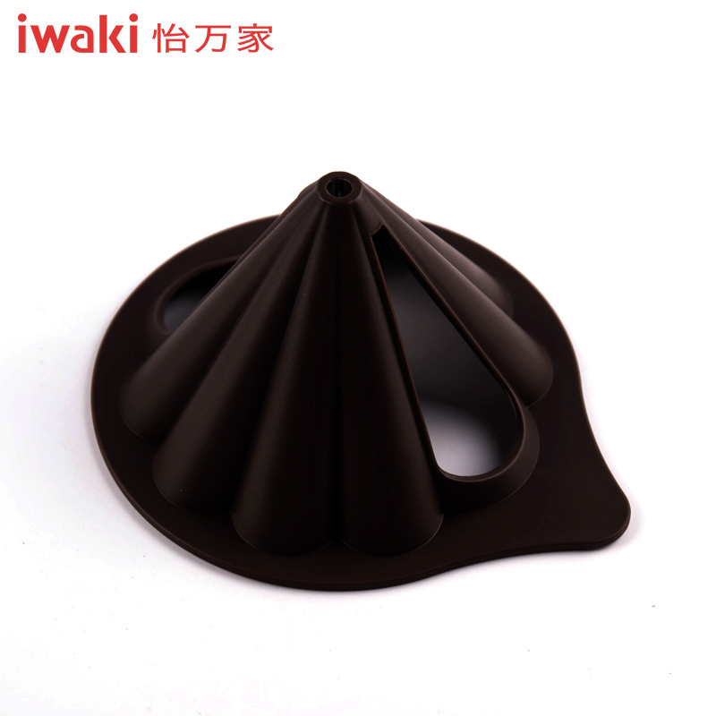 [百年品牌,精致生活,高端耐热玻璃咖啡壶]KT8694-BR怡万家花形滴漏式咖啡壶栗棕