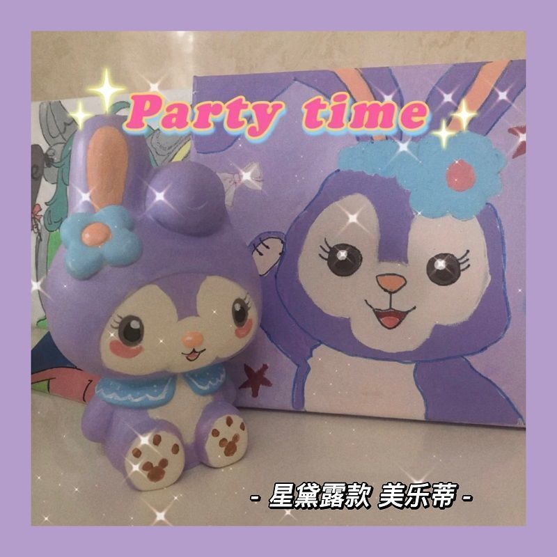 美乐蒂1 关注小店赠十二色颜料+工具 皮卡丘彩绘搪胶涂色白胚涂鸦绘画手工diy存钱罐搪胶玩具女非石膏