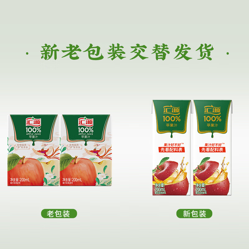 汇源100%苹果汁200ml*12盒高清大图