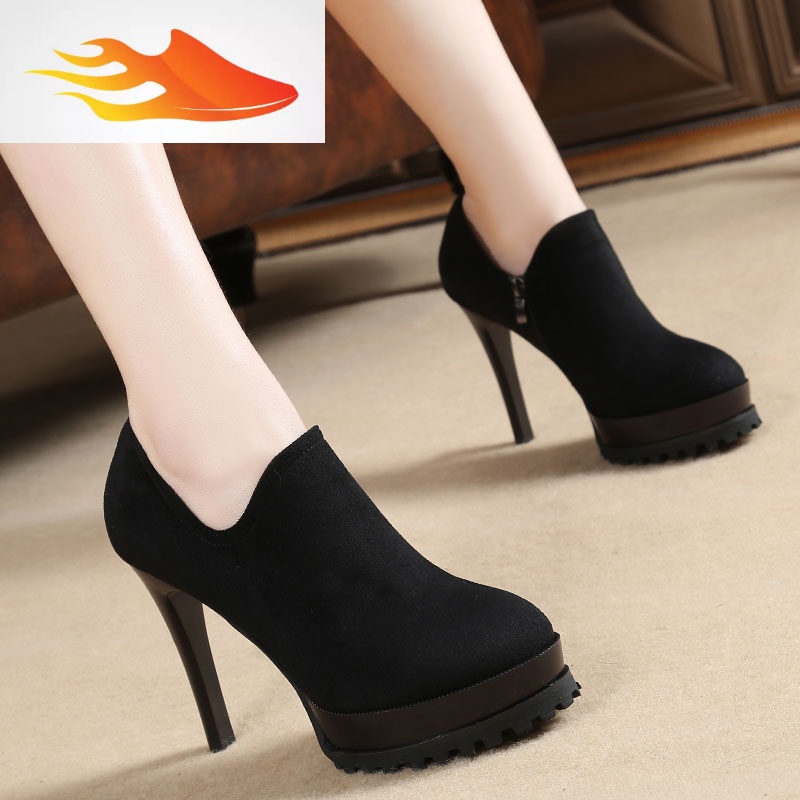 防水台高跟深口工作鞋