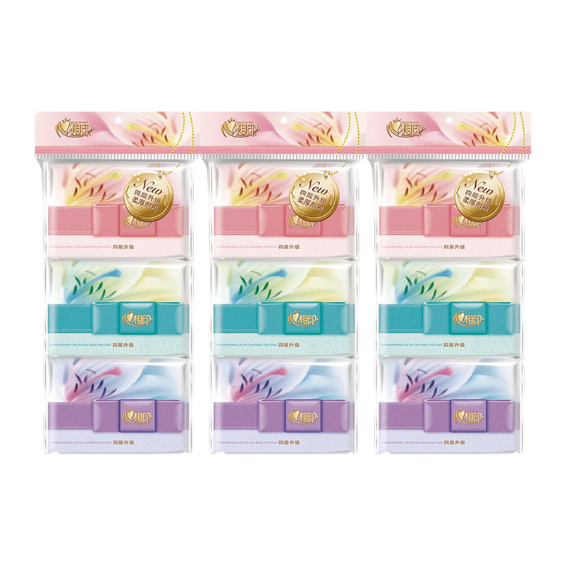 心相印面巾纸16条*9包纸质柔软洁净舒适皮夹式W112条-16