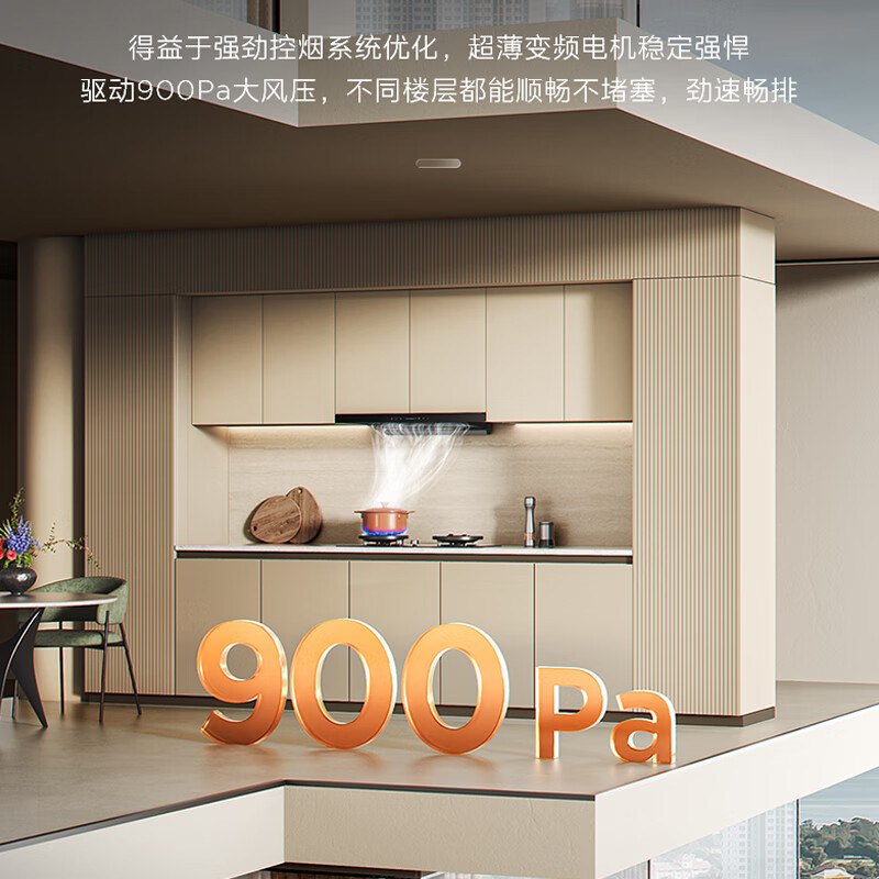 美的欧式吸油烟机25m³大吸力900Pa强静压自动清洗挥手智控CXW-140-A5高清大图