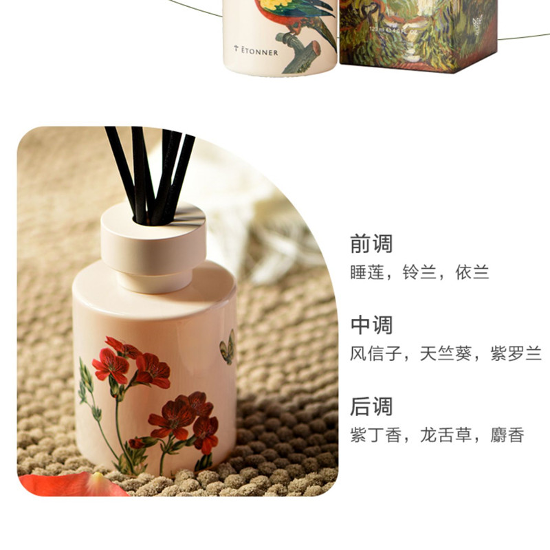 途雅 车载香薰汽车室内高级香氛精油摆件 藤条香薰油120ml+6根藤条 EH-GD120G 夏暮天竺葵高清大图