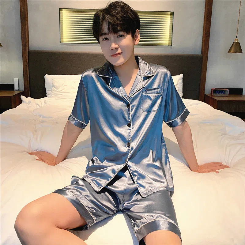 加肥大码睡衣男士夏季短袖短裤薄款韩版情侣家居服两件套装女莎丞