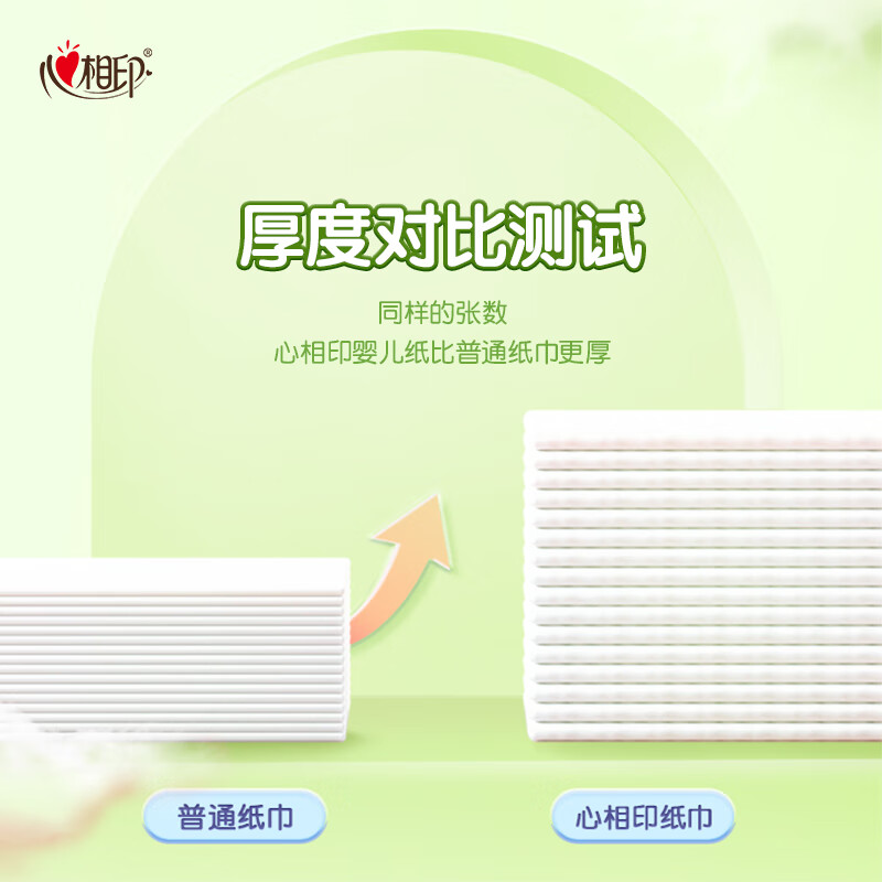 心相印婴儿抽纸3层100抽*24包M码(母婴可用 宝宝纸巾 整箱销售)高清大图