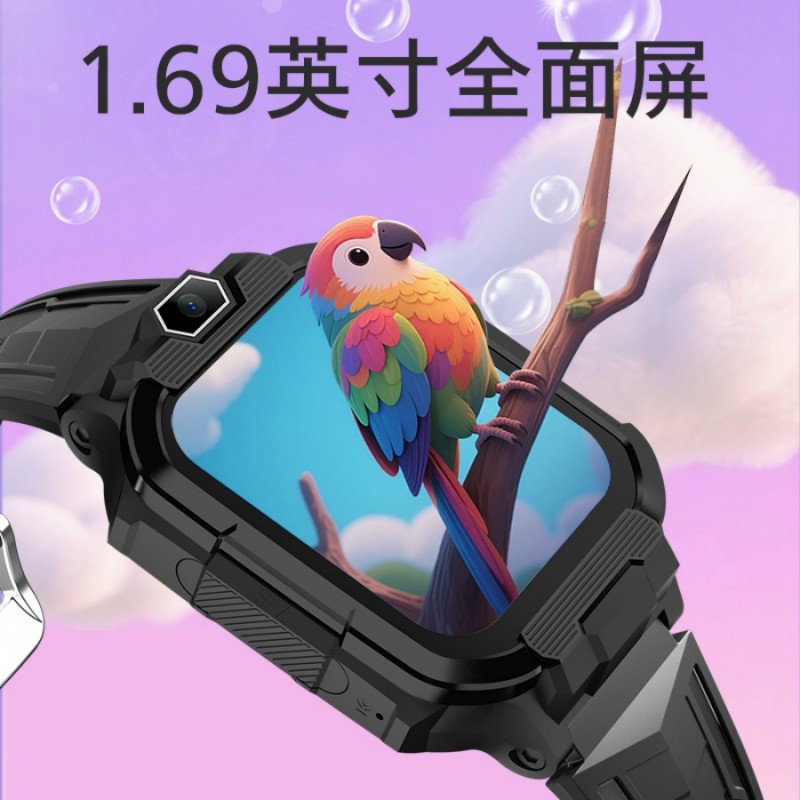 联想 A1 黑色 儿童电话手表 可插卡4G全网通可视频通话防水远程管控无游戏只接打电话定位智能手表高清大图