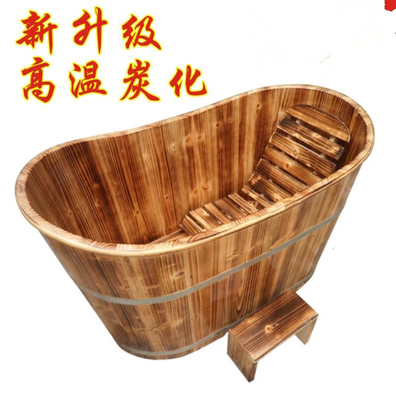 洗澡沐浴泡澡质瑶洗澡盆浴盆柏木蒸汽木桶男女勺子人家家用带盖水瓢单人家用木波迷娜BOMINA
