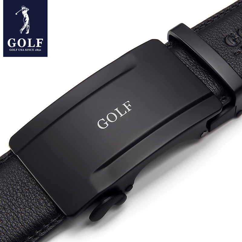 高尔夫GOLF男士自动扣皮带耐磨头层牛皮腰带商务休闲潮流时尚裤带男款