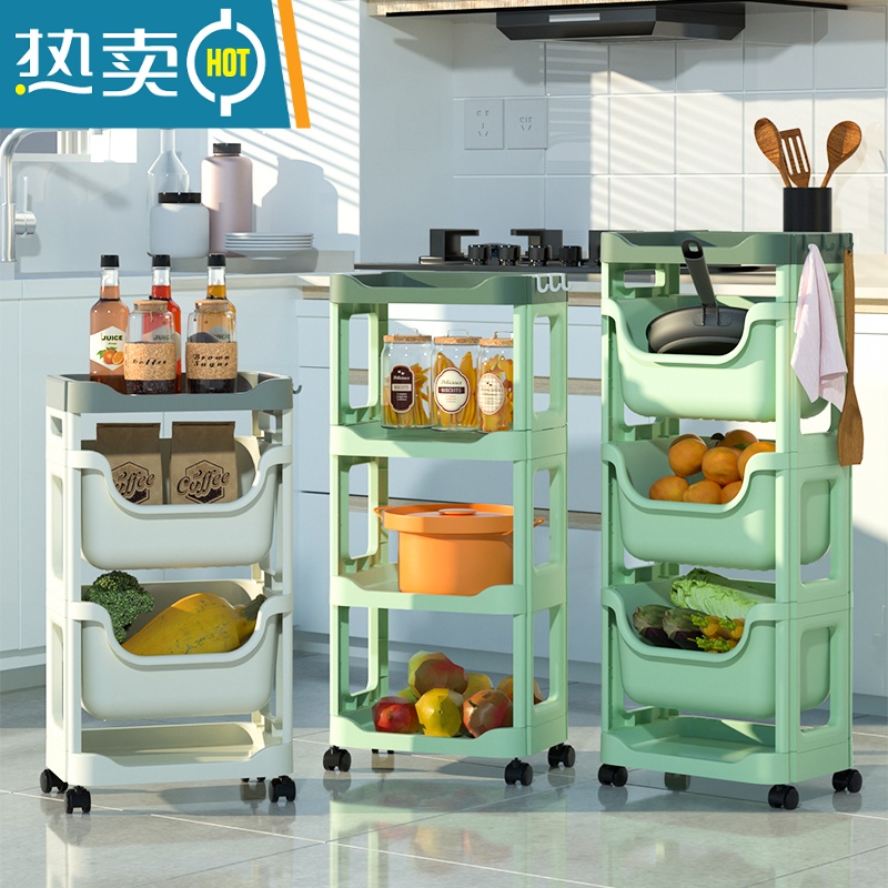 敬平小推车置物架零食厨房箱柜卫生间多层浴室落地宿舍卧室收纳书架子高清大图
