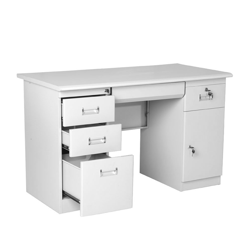 广亿隆钢制办公桌工作台电脑桌带锁抽屉书桌财务桌子高清大图