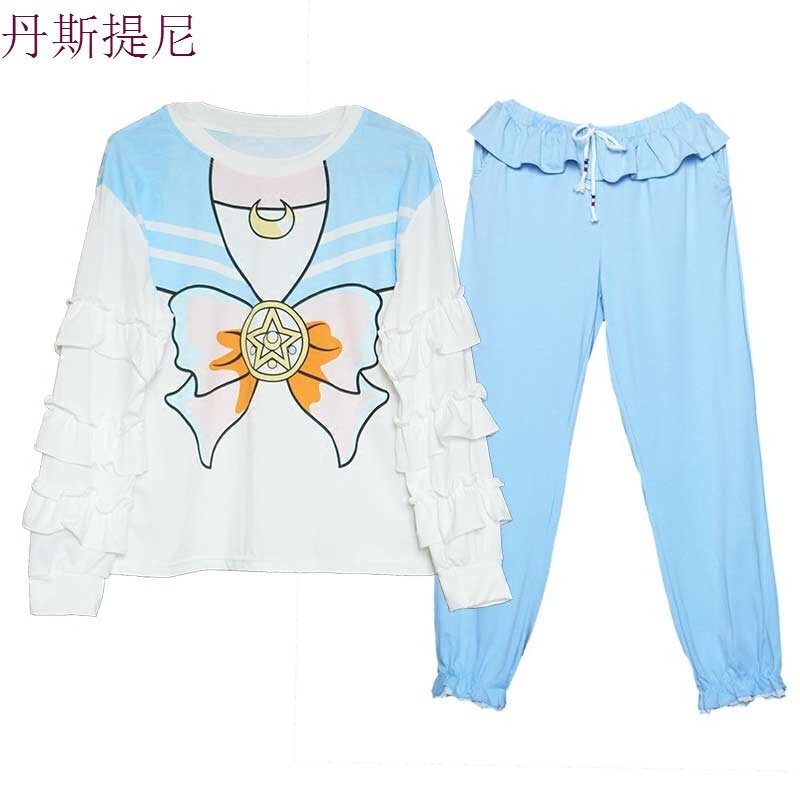 美少女战士睡衣女秋纯棉长袖女生卡通少女可爱韩版春秋家居服套装