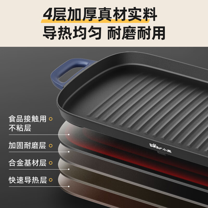 小熊(Bear)电烤炉烧烤家用多功能电烧烤炉轻油少烟不粘烤肉机DKL-E20U1高清大图