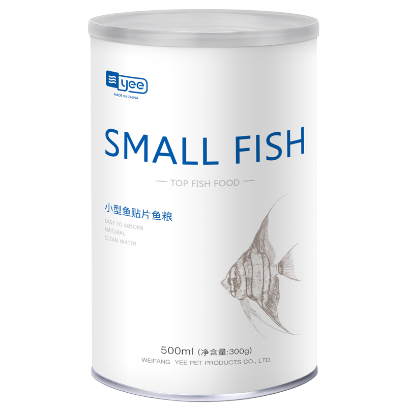 YEE小型鱼贴片饲料热带鱼鱼食孔雀红绿灯科通用型小型鱼鱼食500ml高清大图