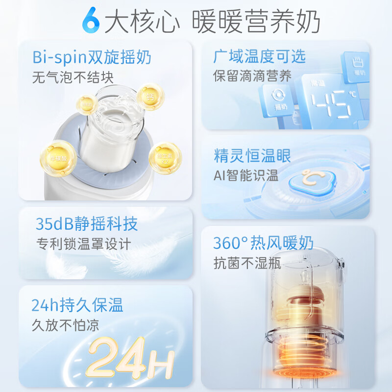 摩飞恒温摇奶器MR5601 糖果粉高清大图