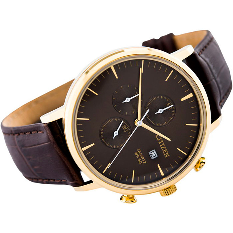 [直营]CITIZEN西铁城Chronograph三眼计时日历男士手表石英表男表