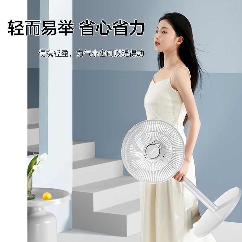 苏泊尔(SUPOR)电风扇家用落地扇立式大风量轻音循环扇带纳米离子群空气净化台地两用换气扇触控遥控三档风速四种模式高清大图