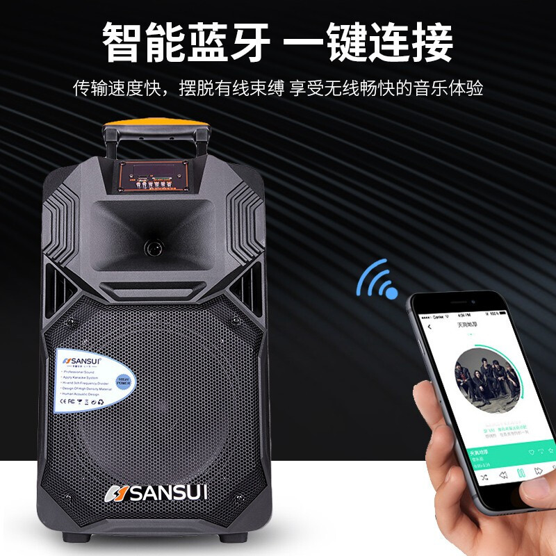 山水(SANSUI) SS1户外广场舞音响移动拉杆蓝牙音箱SS1-10英寸+2话筒