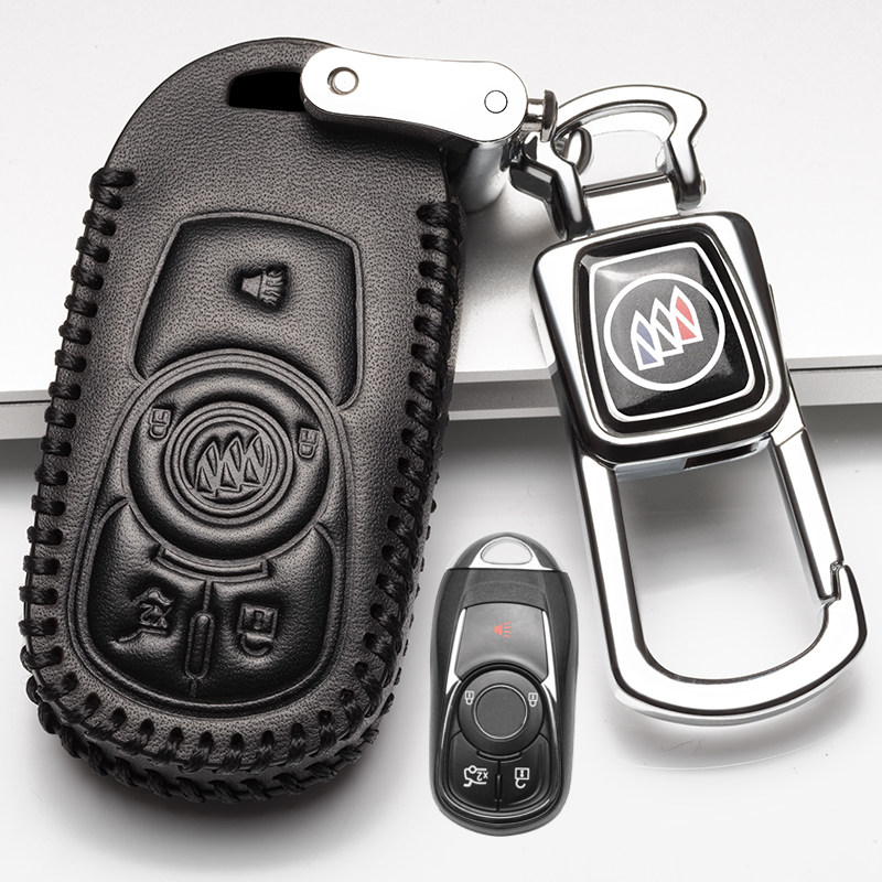 【补贴10%】别克昂科威钥匙套2019款威朗全新君越18款君威英朗车用真皮保护包汽车钥匙包 B1款黑色（昂科威28T全系+20T豪华型）新君威