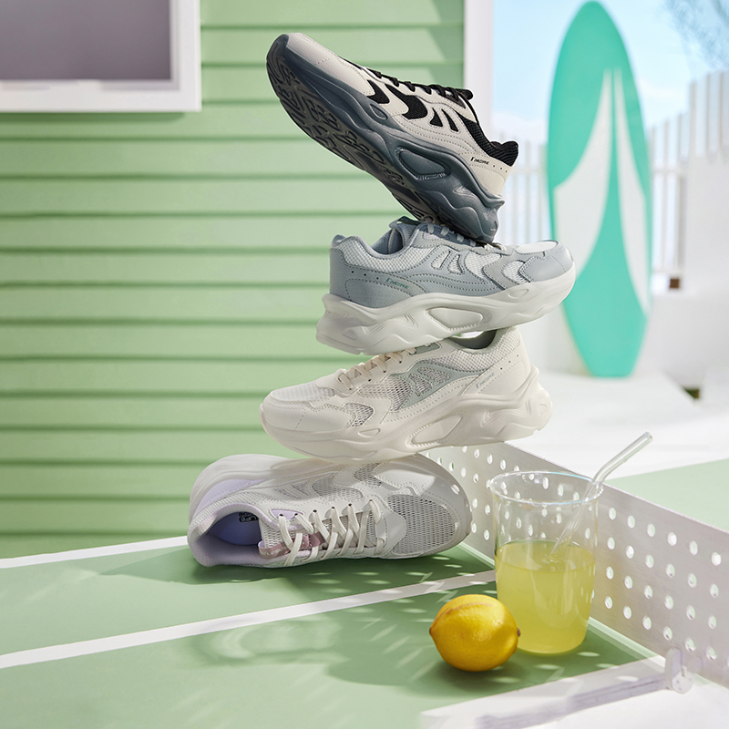 361°女鞋运动鞋新款网面透气老爹鞋鞋子轻便软底休闲鞋高清大图