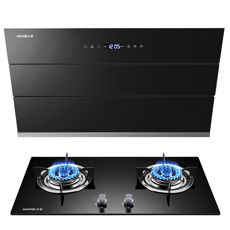 新品 火王(hione)19立方吸力免拆洗 触控开合款侧吸油烟机灶具套餐